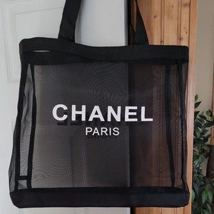 New Chanel Peakaboo black beach shopping bag